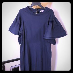 Ruffled sleeve midi dress